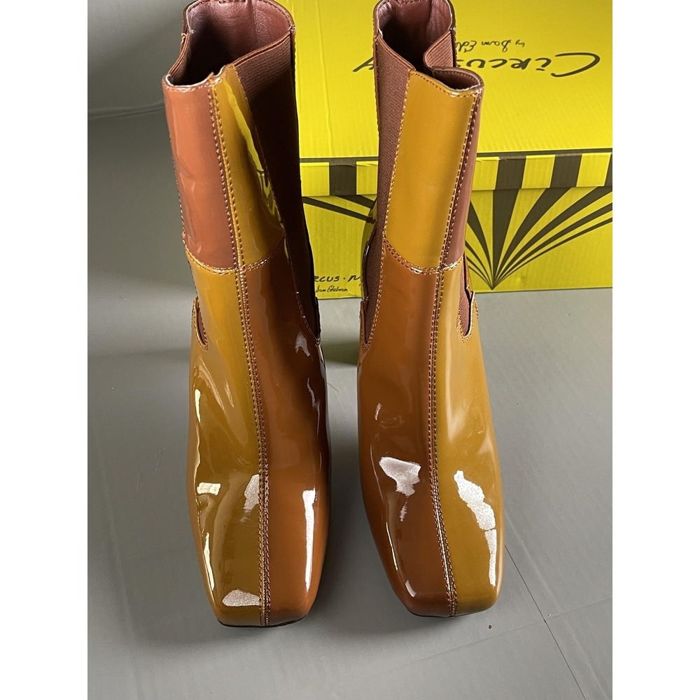 Circus By Sam Edelman Boots Womens Size 10 Brown Patent Chelsea Ankle Colorblock - Picture 6 of 13